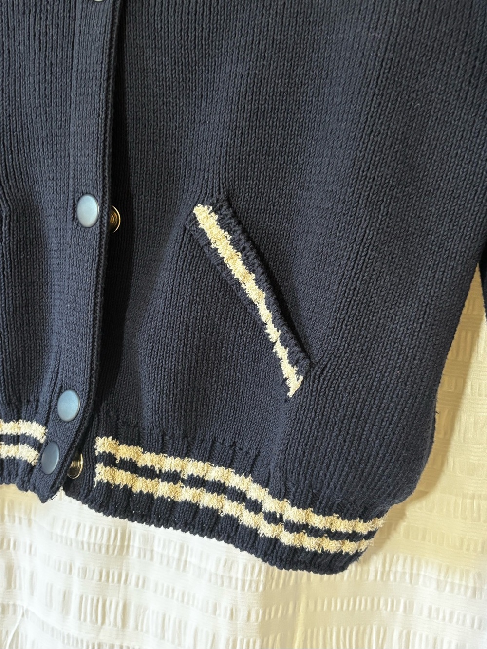 Mango contrast striped cardigan bomber Sz Medium - Picture 6 of 9